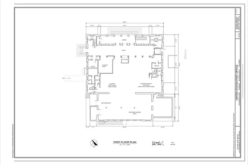 First floor plan - United States Post Office, 3720 Orange Street, Riverside, Riverside County, CA