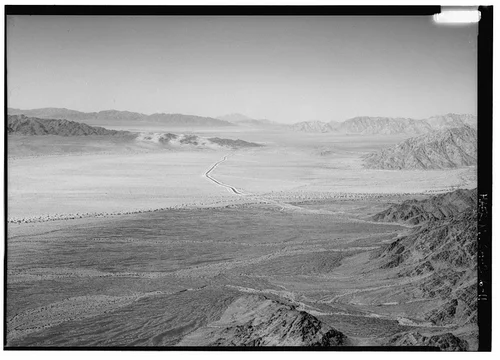  EAST OF EAGLE, AQUEDUCT POPPING OUT OF MOUNTAIN. - Colorado River Aqueduct, From Colorado River to Lake Mathews, Parker Dam, San Bernardino County, CA
