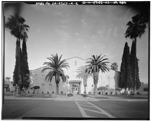 View of gymnasium facing east - March Air Force Base, March Field, Gymnasium, DeKay Avenue, Moreno Valley, Riverside County, CA
