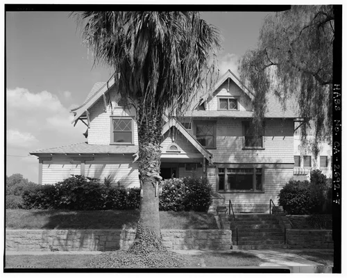 Exterior west side view, facing east. - Benjamin Rockhold House, 4220 Lemon Street, Riverside, Riverside County, CA