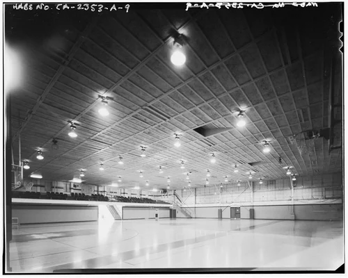Interior View of gymnasium facing southwest - March Air Force Base, March Field, Gymnasium, DeKay Avenue, Moreno Valley, Riverside County, CA