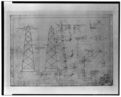  SANTA ANA RIVER CANYON TOWER LINE, SANTA ANA RIVER CANYON, DEC. 22, 1913. SCE drawing no. 5821. - Santa Ana River Hydroelectric System, Transmission Lines, Redlands, San Bernardino County, CA