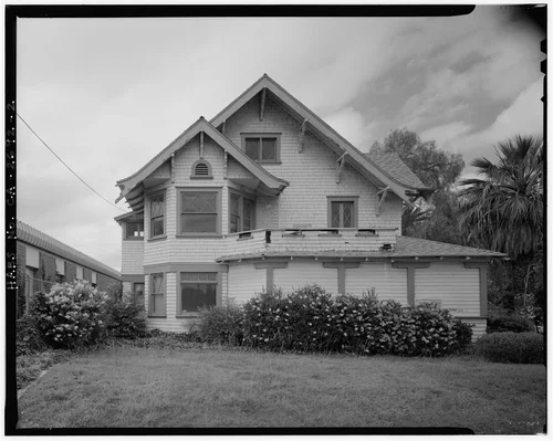 Exterior north side view, facing south. - Benjamin Rockhold House, 4220 Lemon Street, Riverside, Riverside County, CA