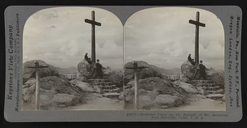 Memorial cross on the summit of Mt. Rubidoux, near Riverside, Calif., U.S.A.