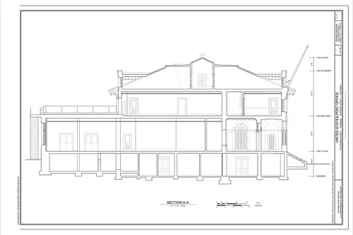 Section A-A - United States Post Office, 3720 Orange Street, Riverside, Riverside County, CA