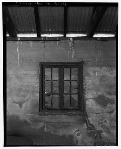  UPPER FLOOR WINDOW IN CENTRAL NORTHWEST WALL. - Santa Ana River Hydroelectric System, SAR-1 Stable, Redlands, San Bernardino County, CA