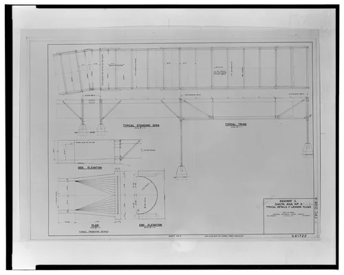 TYPICAL DETAILS OF LENNON FLUME, SANTA ANA NO. 3, EXHIBIT L, JAN. 25, 1956. SCE drawing no. 541722 (sheet 4; for filing with Federal Power Commission). - Santa Ana River Hydroelectric System, Warm Springs Canyon-SAR-3 Flumes, Redlands, San Bernardino County, CA