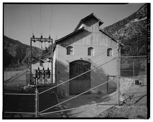 SOUTH ELEVATION, WITH SWITCH RACK. - Santa Ana River Hydroelectric System, SAR-2 Powerhouse, Redlands, San Bernardino County, CA