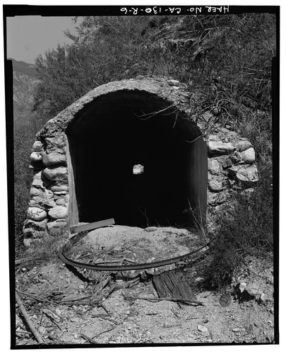 SOUTH (EXIT) PORTAL, ABANDONED SANTA ANA CANAL TUNNEL. - Santa Ana River Hydroelectric System, Abandoned Tunnel, Redlands, San Bernardino County, CA