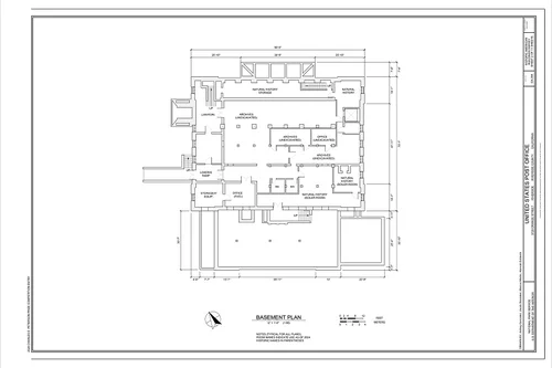 Basement plan - United States Post Office, 3720 Orange Street, Riverside, Riverside County, CA