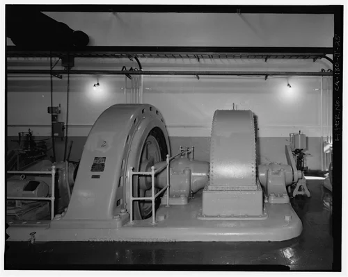  GENERATOR #2. VIEW TO NORTH. - Santa Ana River Hydroelectric System, SAR-1 Powerhouse, Redlands, San Bernardino County, CA