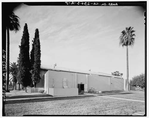View of gymnasium facing south - March Air Force Base, March Field, Gymnasium, DeKay Avenue, Moreno Valley, Riverside County, CA