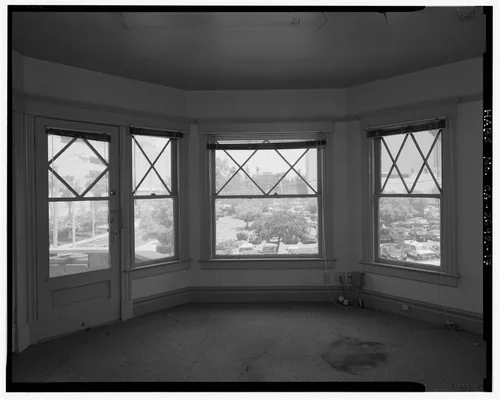 Interior 2nd floor northeast corner room view, facing north. - Benjamin Rockhold House, 4220 Lemon Street, Riverside, Riverside County, CA