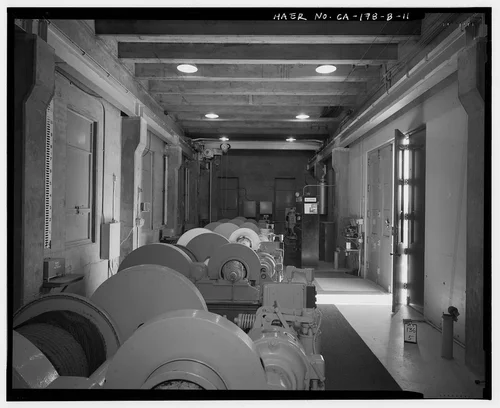  CONTROL HOUSE INTERIOR, LOOKING EAST. - Prado Dam, Outlet Works, Santa Ana River near junction of State Highways 71 & 91, Corona, Riverside County, CA