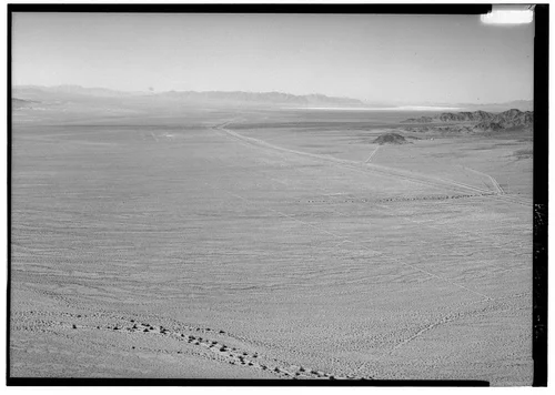  GENERAL PATTON TRACKS EAST OF IRON MOUNTAIN, LOOKING WEST - Colorado River Aqueduct, From Colorado River to Lake Mathews, Parker Dam, San Bernardino County, CA