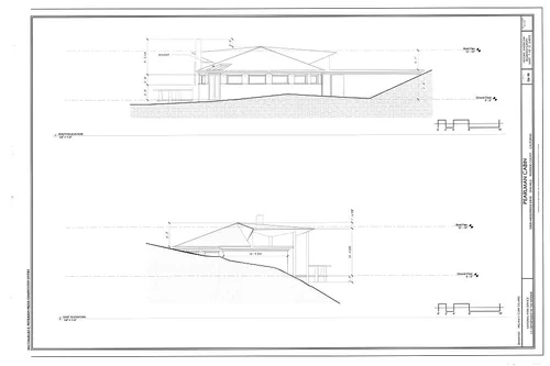 SOUTH AND EAST ELEVATIONS - Pearlman Cabin, 52820 Middleridge Drive, Idyllwild, Riverside County, CA
