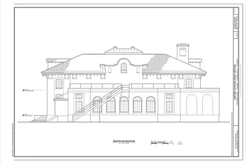 South elevation - United States Post Office, 3720 Orange Street, Riverside, Riverside County, CA