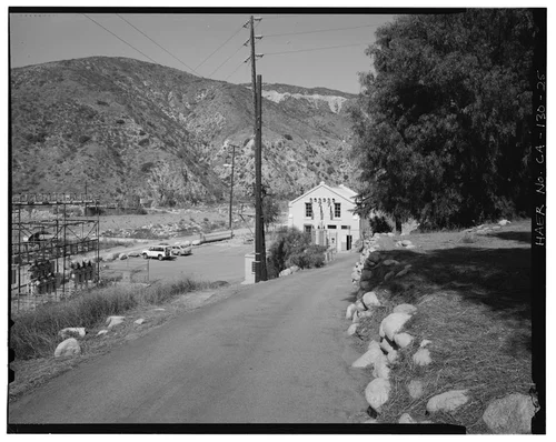  OVERVIEW TO NORTHWEST OF SAR-3, FROM FORMER RESIDENTIAL AREA. - Santa Ana River Hydroelectric System, Redlands, San Bernardino County, CA