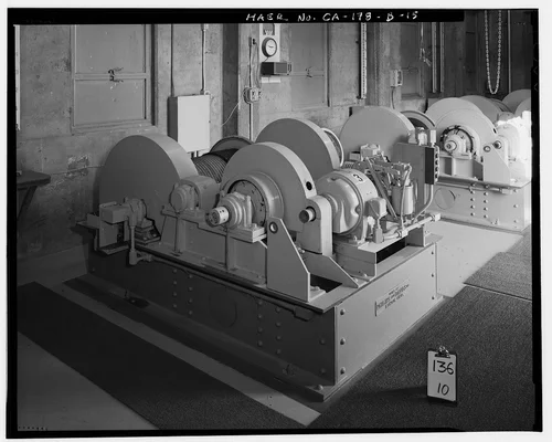  MOTOR NO. 3, LEFT SIDE. - Prado Dam, Outlet Works, Santa Ana River near junction of State Highways 71 & 91, Corona, Riverside County, CA