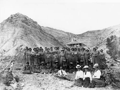 Grand Junction Indian School girls on picnic
