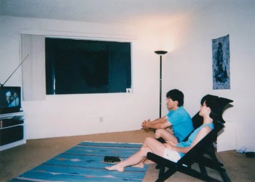 Jae and Sunkyung Jung in thier first apartment