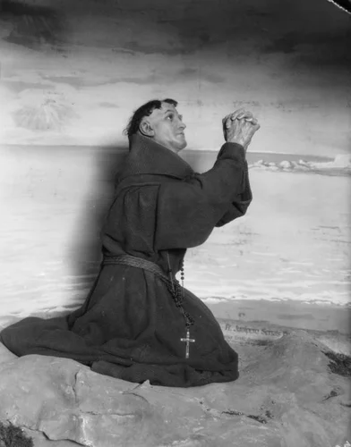 Wax figure of Fr. Junipero Serra - Ramona Outdoor Play, Hemet