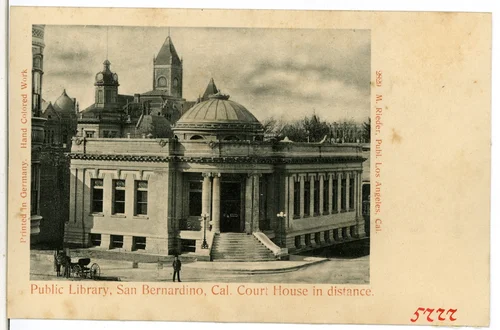 Public Library, Cal., Court House in distance