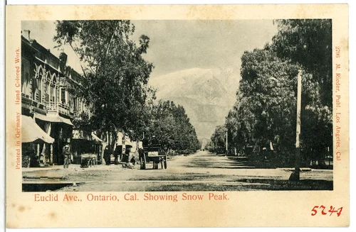 Euclid Ave, Ontario, Cal. Showing Snow Peak