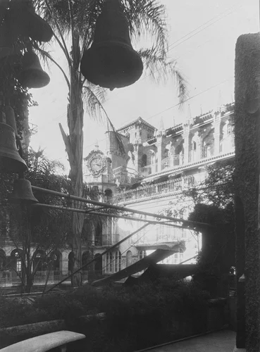 Las Salas de los Escritorios (Authors’ Row) from the Court of the Bells, Mission Inn, Riverside, California