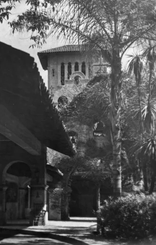Old Adobe, Campanario, and Carillon Tower, Mission Inn, Riverside, California 