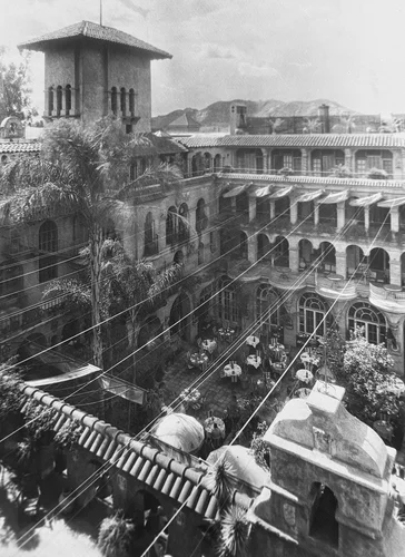 Carillon Tower and Spanish Courtyard, Mission Inn, Riverside, California 