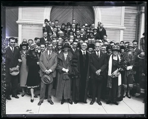 Event group portrait with Reverend Ira W. Barnett, Riverside (?), circa 1925