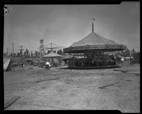 Merry-go-round at the Southern California Fair, Riverside, 1926