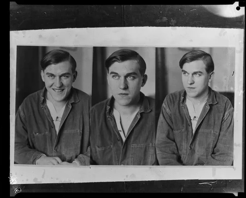 Images of Gordon Stewart Northcott during or after his murder trial, Los Angeles, Riverside or San Quentin, 1928-1930