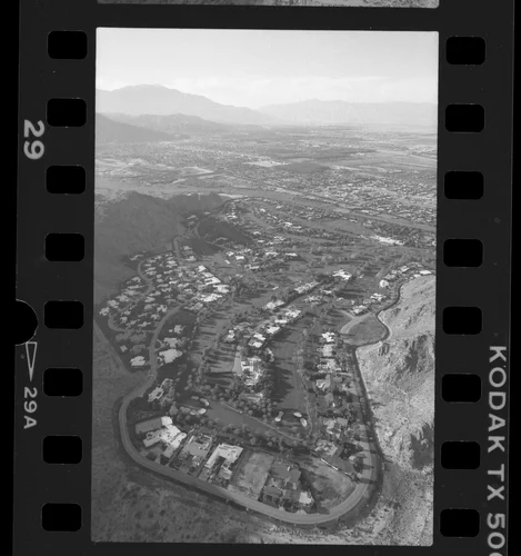 Aerial view of Palm Desert looking north-west towards Palm Springs, Calif., 1986