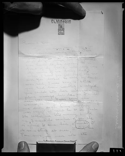 Page 1 of an undated letter to Dr. Leonard Siever from Peg, 1933