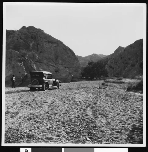 Automobile in Painted Canyon, ca.1925
