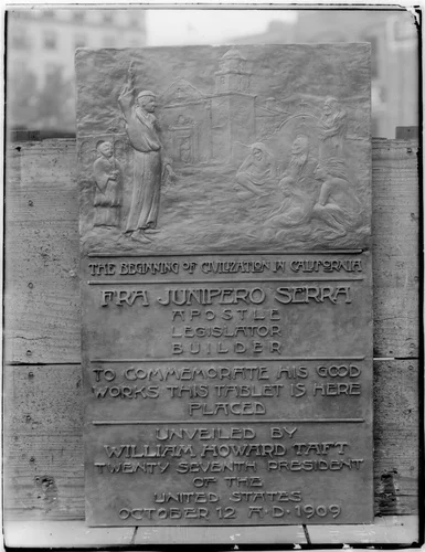 Plaque commemorating Father Junipero Serra, Mount Rubidoux, Riverside, October 12, 1909