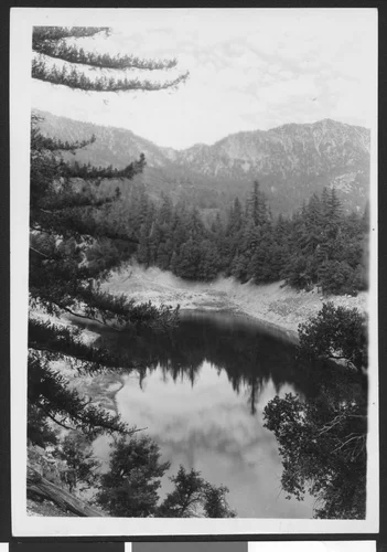 Birdseye view of Crystal Lake at the Los Angeles County Mountain Playground