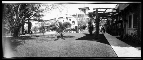 Courtyard of the Mission Inn in Riverside, ca.1905