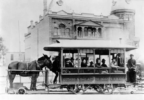 Mule-drawn street car