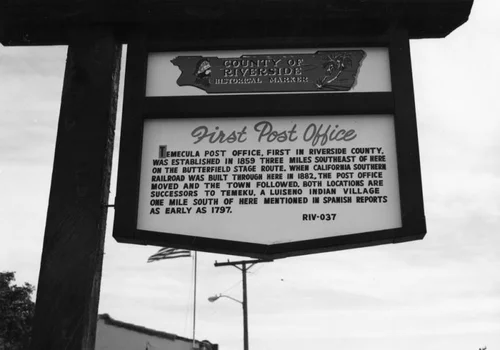 Sign for first Post Office