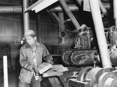 American Indian working at furniture company